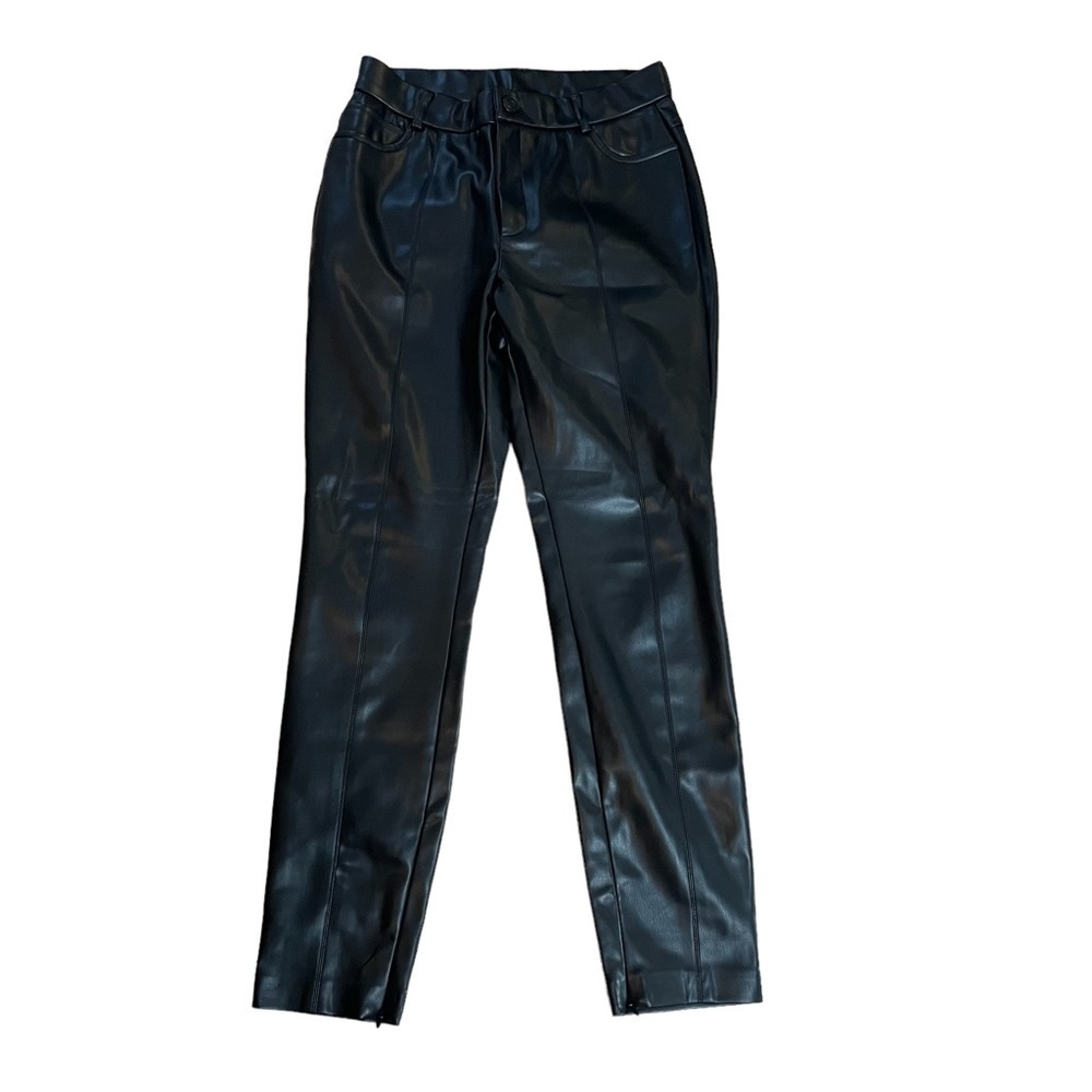 Truth by Republic Black Faux Leather High Rise Front Center Seam Pants Sz. 2